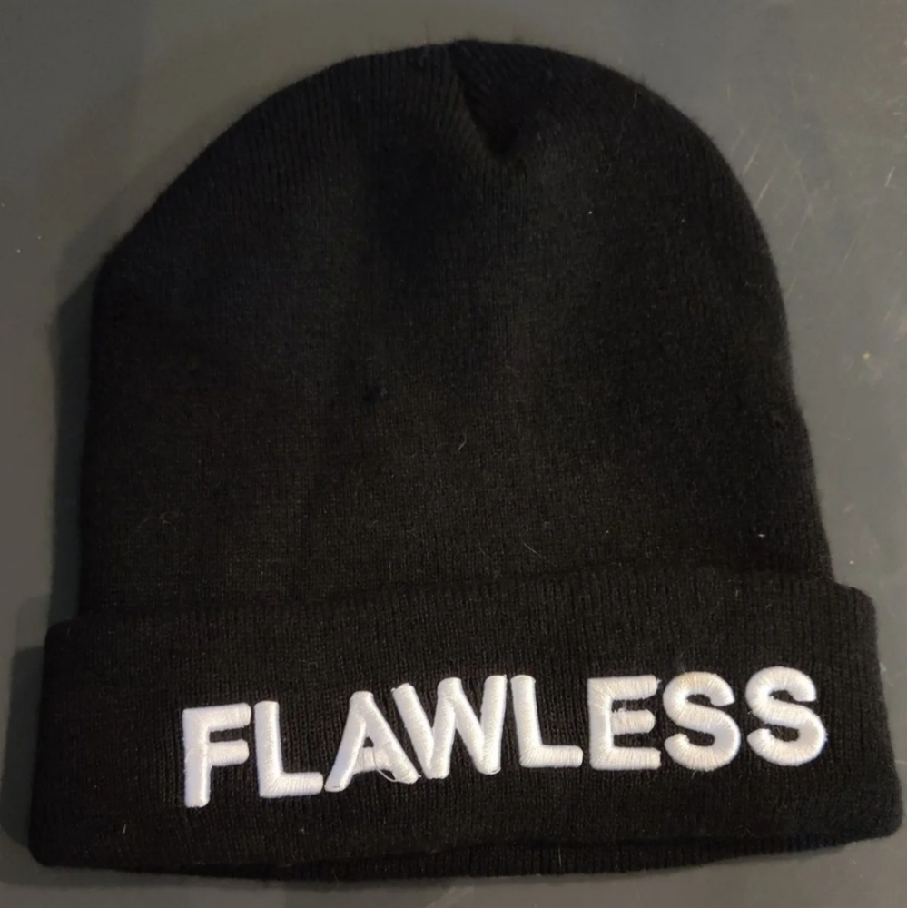 Black Beanie with "Flawless" graphic